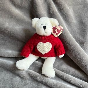 Ty Attic Treasures Nicholas The Valentines Teddy Bear Plush With A Heart Sweater